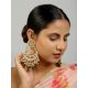 Traditional Kundan Chandbali Earrings With Pearl Detailing